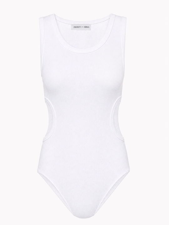Project Soma Balsam Off-white Bodysuit Εκρού Κορμάκι Ανοίγματα