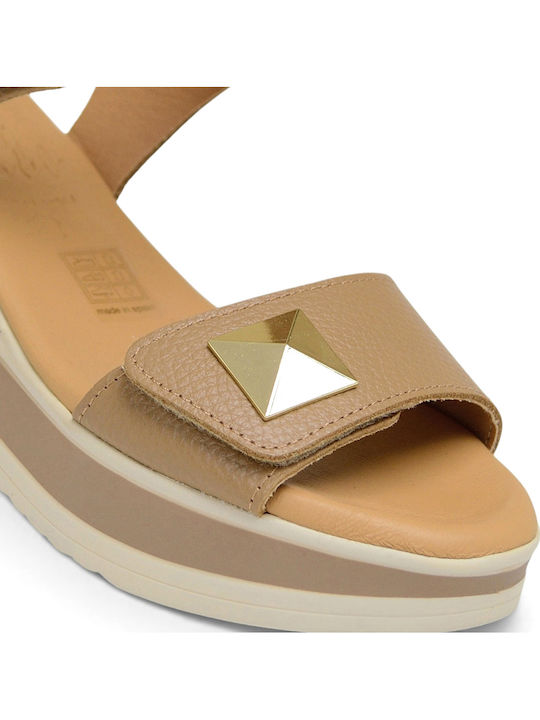 Anatomisch Damenplattformen Stil Ankle Strap Farbe Tabac Braun