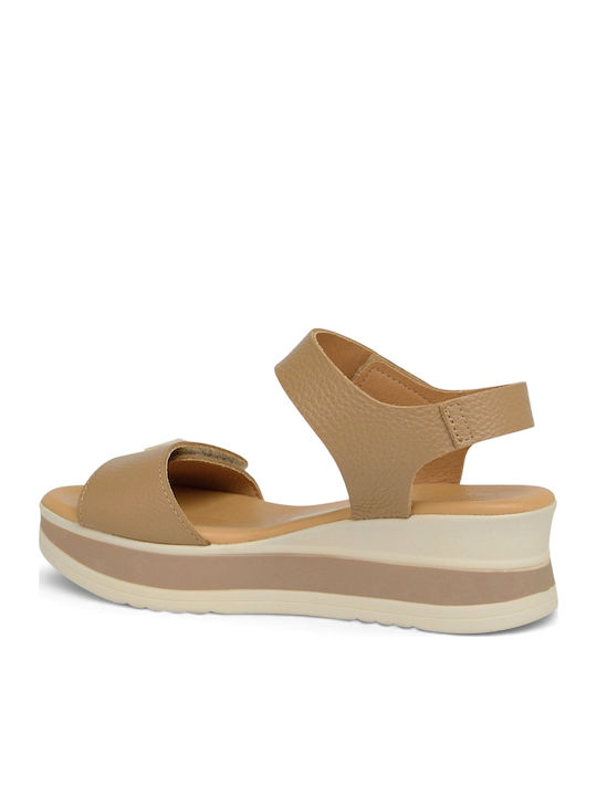 Anatomisch Damenplattformen Stil Ankle Strap Farbe Tabac Braun