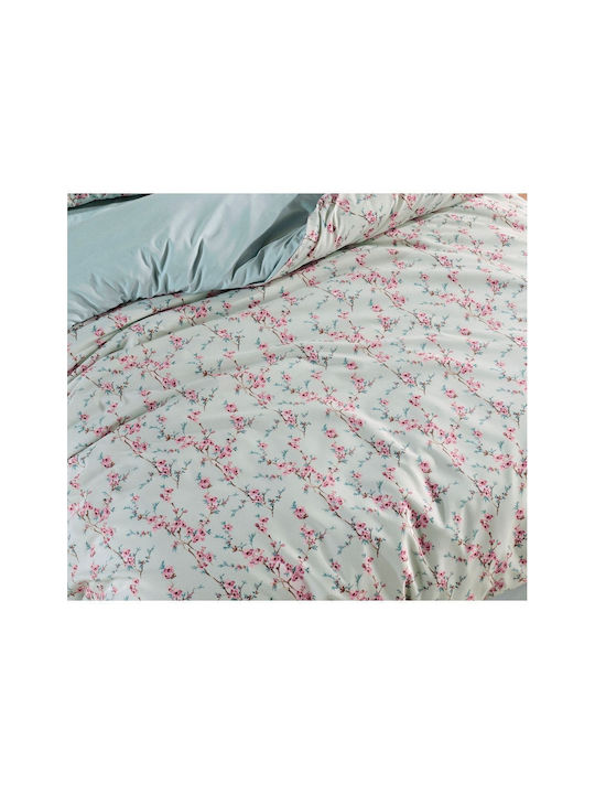 SteweHome Bed Sheets Set With 2 Pillowcases Double 200x220cm Green (3 Pieces)