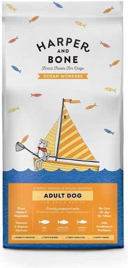 Harper and Bone Ocean Wonders 2kg Trockenfutter für erwachsene Hunde mittlerer & großer Rassen mit Kürbis, Apfel, Lachs, Thunfisch und Fisch