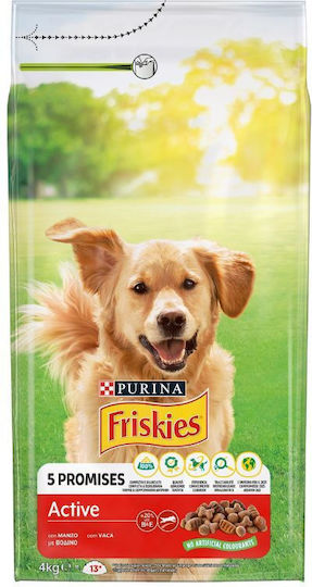 Friskies 4kg Dry Food for Adult Dogs with Beef
