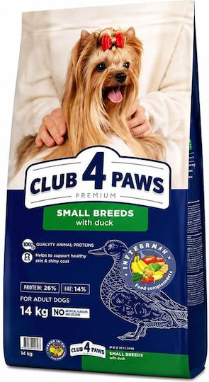 Club 4 Paws 14kg Trockenfutter für erwachsene Hunde kleiner Rassen mit Ente und Huhn