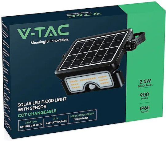 V-TAC Ηλιακό Φωτιστικό 7W 900lm Φυσικό Λευκό 4000K με Αισθητήρα Κίνησης και Φωτοκύτταρο IP65