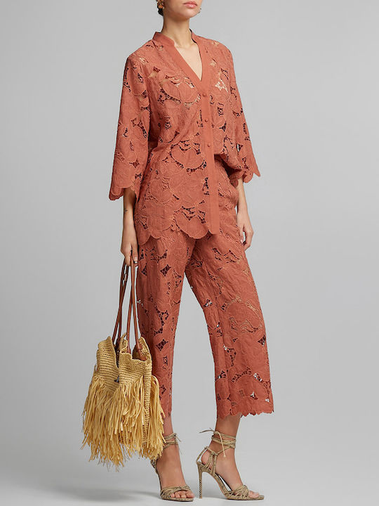 Long Sleeve Women's Shirt Terracotta
