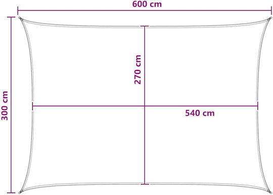 vidaXL Ορθογώνιο Δίχτυ / Πανί Σκίασης Κίτρινο 3x6m