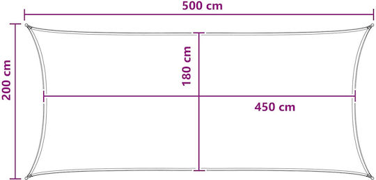 vidaXL Ορθογώνιο Πανί Σκίασης Γκρι 2x5m