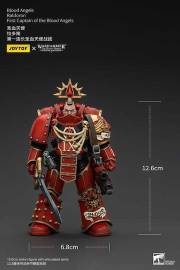 Warhammer Horus Heresy Action Figure 1:18 Blood Angels Raldoron First Captain Blood Angels 13 Cm
