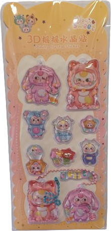 Стикери за детска стая Неро Labubu Design Water Stickers 3D