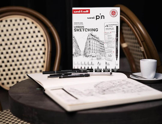 Design Markers Uni Pin Urban Sketching Tip Size 0.1 0.3 0.5 Br Cs3 0.5 Hb 9 Pieces Uni Pin 8p Set No3