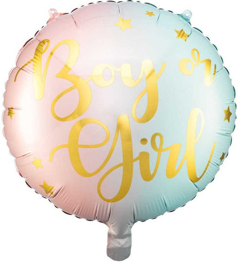Μπαλόνι Στρογγυλό Gender Reveal Foil Πολύχρωμο Boy or Girl 46εκ.