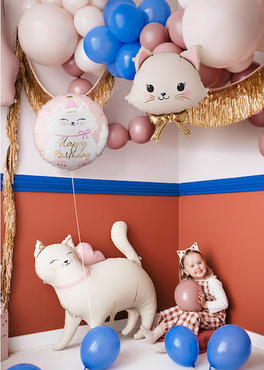 18" Rundballon Kitty Happy Birthday