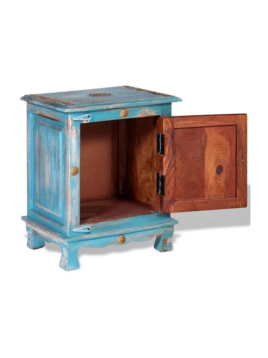 Bedside Table Made of Solid Blue Wood 40x30x50cm