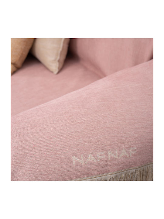 Naf Naf Highline Armchair Throw Chenille 180x180cm Powder