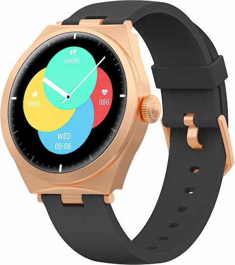 Smartwatch Gravity Rose Gold Black Gt25-3