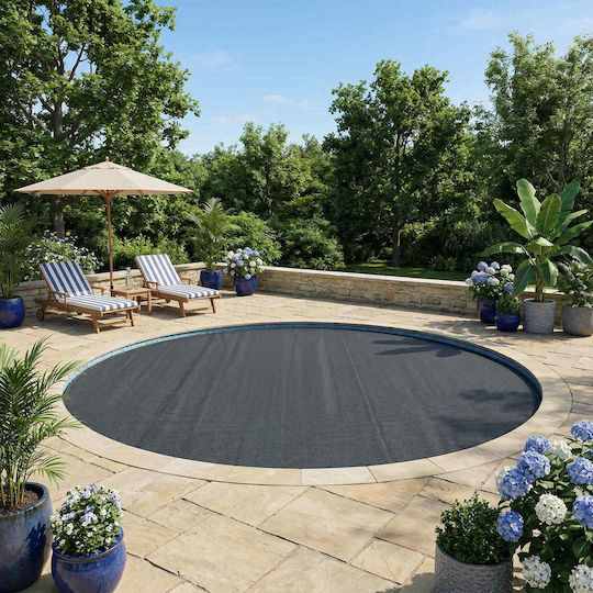 vidaXL Solar Poolabdeckung Schwarz 356x356cm