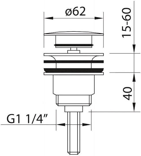 Clever Pop Up Ventil für Spülbecken Bronze