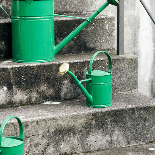 Watering Can House Doctor Wan Green Small Galvanized Steel L 36 Cm H 25 Cm Dia 13 Cm