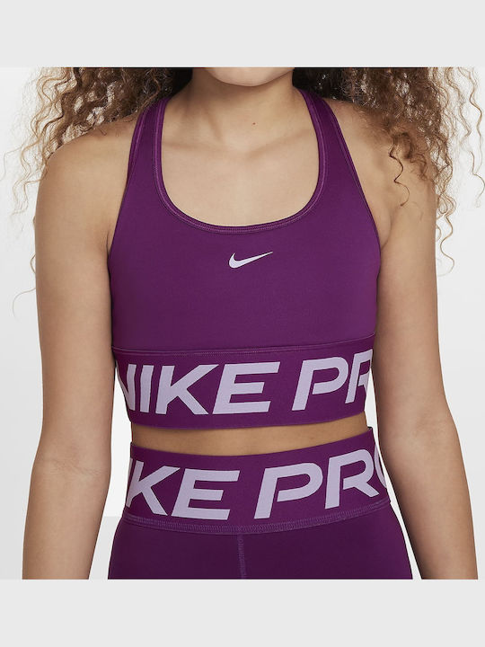 Nike Swoosh Pro Kids' Bralette Tank Top Dri-Fit Purple