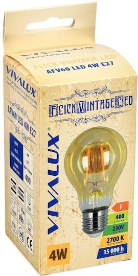 Vivalux Λάμπα LED 4W για Ντουί E27 Θερμό Λευκό 400lm