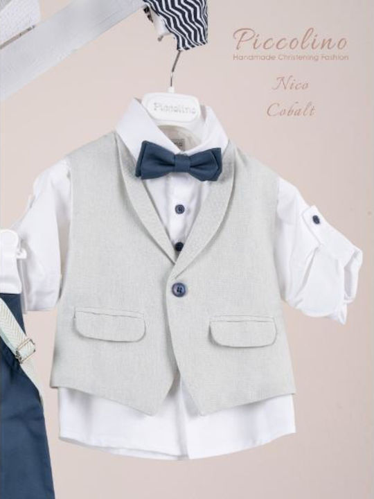 Piccolino Costum De Botez Pentru Băiat Nico Nico Albastru