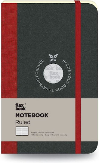 The Writing Fields 2100015 Notebook 192 Sheets A5 Ruled with Elastic Red