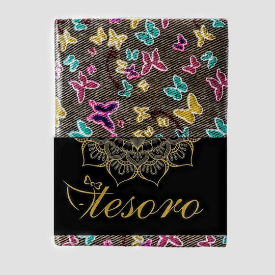Tesoro Fabric Notebook 96 Sheets A5 Ruled Butterflies