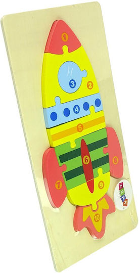 Wooden Kids Peg Puzzle Missile 10pcs Lean Toys