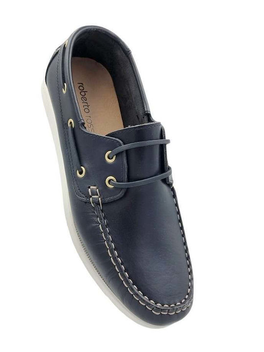 Leder Herren Freizeitschuhe Blau 84386 Blau