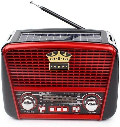 FOX385097 Radio Portabil Reîncărcabil cu Bluetooth și USB Roșu