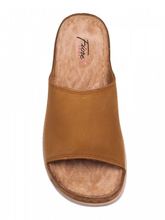 Summer Women's Platform Shoes in Tabac Brown Slipper Style