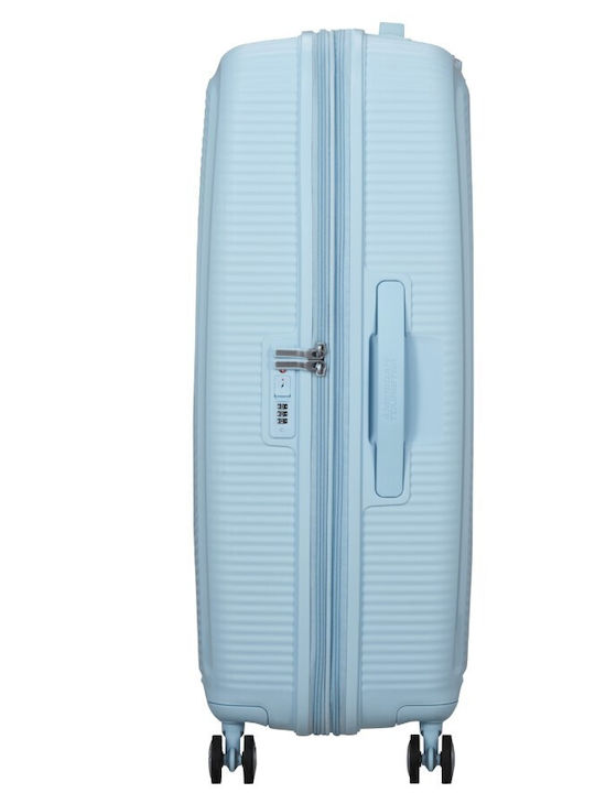 American Tourister Soundbox Large Suitcase Pastel Blue With 4 Wheels Height 77cm