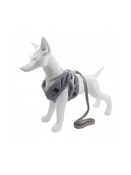 Set Harness+leash Dog Cat Gray Polyester Size Xxs Insulated