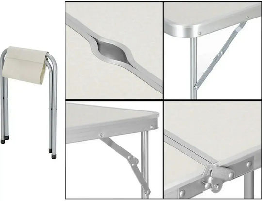 Verk Group Aluminum Table Set for Camping Foldable in Case Beige