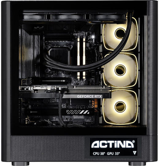 Actina Гейминг Настолен Компютър Ryzen 9-9900X3D 32GB DDR5 1TB SSD GeForce RTX 5070 Ti W11 Home