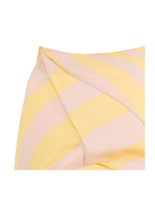 Bean Bag Stool Waterproof Yellow And Pink Stripes