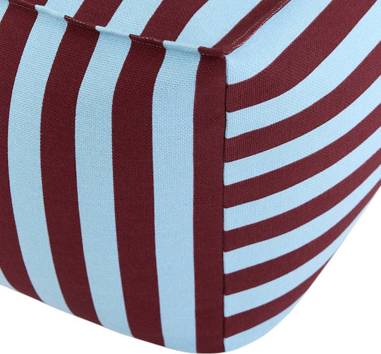 Πουφ Σκαμπό Burgundy Blue Stripes