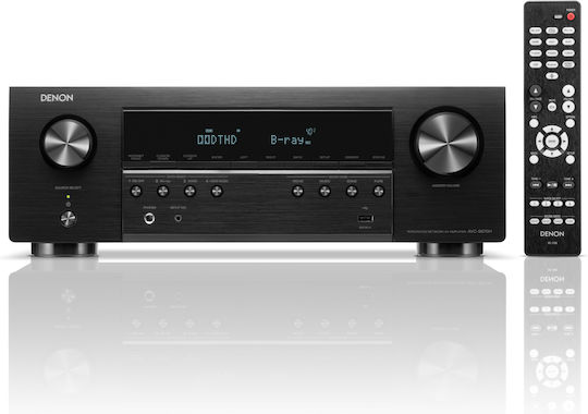 Denon AVC-S670H Home Cinema Receiver 4K/8K 5.2 Channels 75W/8Ω 150W/6Ω with HDR and Dolby Atmos Black