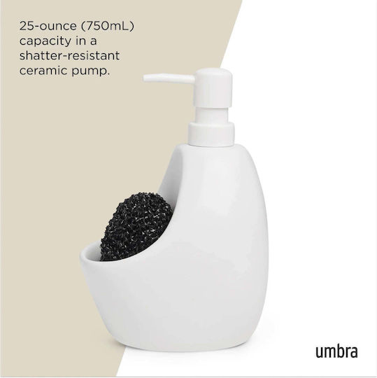 Umbra Soap Dispenser Sponge Holder Joey White