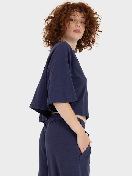 Women's Crop T-shirt Indigo