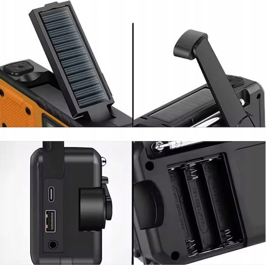 ZD1FMA3QWSM5000 Radio Portabil Solar cu USB Portocaliu