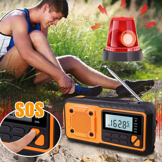 ZD1FMA3QWSM5000 Radio Portabil Solar cu USB Portocaliu