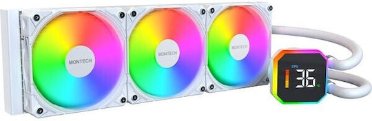 Montech HyperFlow Digital 360 Υδρόψυξη AIO CPU με 3 Ανεμιστήρες 120mm και ARGB Φωτισμό Λευκή