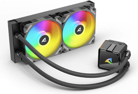 Sharkoon S50 AIO CPU Liquid Cooling with 2 120mm Fans and ARGB Lighting