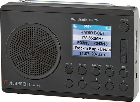Albrecht DR 70 (with Flashlight) Tabletop Radio Battery DAB+ Black