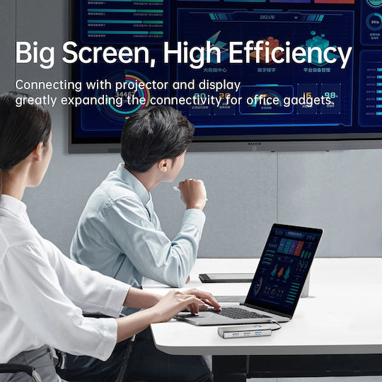 Orico USB-C Docking Station με 4K Ethernet Γκρι (PW11-6P25R-GY-BP)