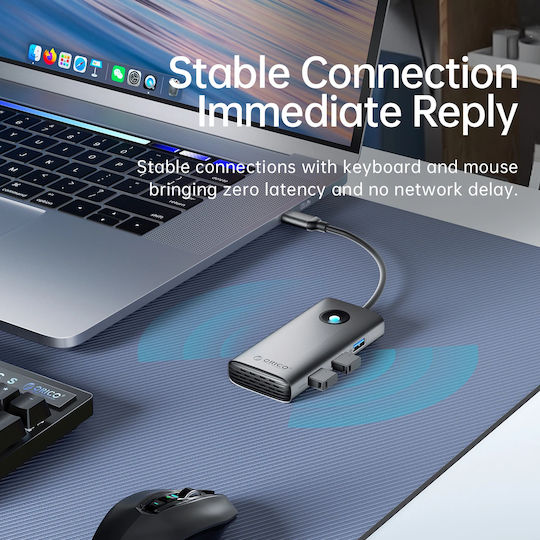 Orico USB-C Docking Station με 4K Ethernet Γκρι (PW11-6P25R-GY-BP)