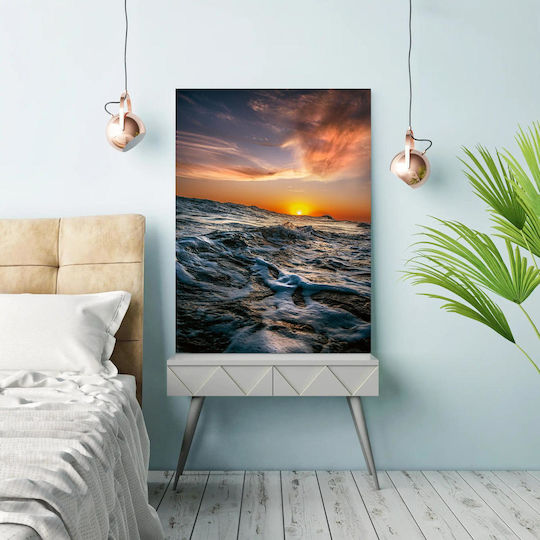 Πίνακας Sunset Over Ocean Waves Ηλιοβασίλεμα Πάνω Κύματα Του Ωκεανού 115x170 Πίνακας Sunset Over Ocean Waves Ηλιοβασίλεμα Πάνω Κύματα Του Ωκεανού 115x170