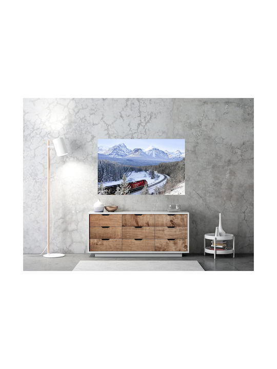 Панел Train In Snowy Mountain Landscape Трено Сноуи Маунтин Ландскейп 150x100