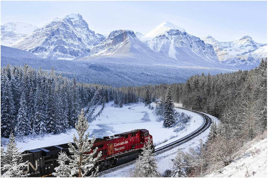 Painting Train In Snowy Mountain Landscape Train In Snowy Mountain Landscape 150x100
